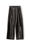 alexander wang 软皮革精裁长裤 black