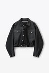 Alexander Wang black leather jacket with belted waist