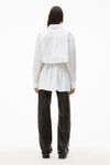 alexander wang smocked cami in compact cotton white