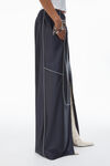 Alexander Wang navy grey deconstructed tube skirt in satin faille jersey