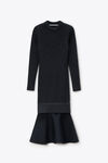 Alexander Wang charcoal ribbed long-sleeve dress in wool