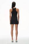 Alexander Wang black robe débardeur femme à dos nageur en coton côtelé