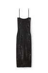 Alexander Wang black clear bead hotfix cami tank dress