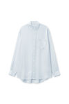 Alexander Wang oxford blue/white オーバーサイズ シルクシフォンシャツ