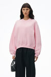alexander wang puff logo sweatshirt in terry soft candy pink