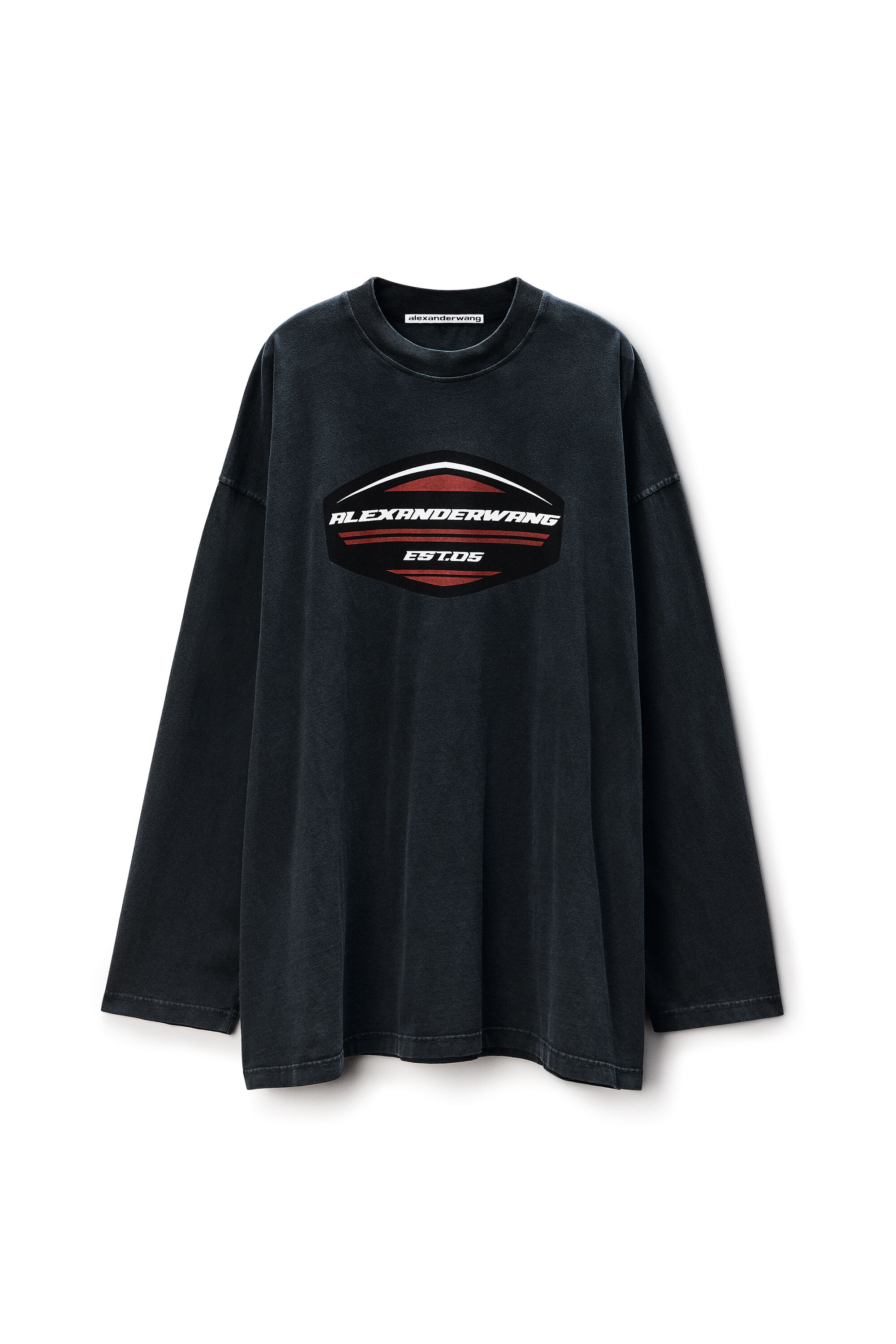 Wang Alexander ロンT wang Alexander × 長袖Tシャツ 刺繍ロゴ XS 黒
