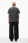 alexander wang embossed logo tee in compact jersey soft obsidian