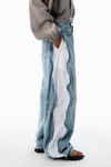 Alexander Wang vintage bleach blue jean maille stretch basket bleu délavé