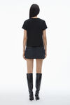 Alexander Wang black 徽标装饰棉质平纹针织布紧身 t 恤