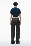 Alexander Wang navy t-shirt en maille côtelée avec logo en relief