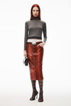alexander wang 美利奴羊毛长袖高领衫 charcoal melange
