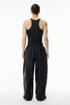 Alexander Wang black black worn moto leather sweatpant