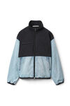 alexander wang nylon combo jacket in denim light indigo fade