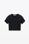 Alexander Wang black embossed logo cropped top
