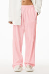 alexander wang clear hotfix trackpant in crinkle nylon light pink