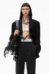 alexander wang lock medium crackle leather hobo black