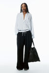Alexander Wang black pre-styled trouser with turn-down waistband