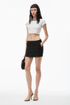 alexander wang 卷边下摆装饰苹果徽标缀饰微罗纹平纹针织婴儿 t 恤 light heather grey