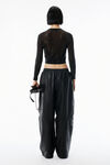 Alexander Wang 001 cropped cardigan in clear bead hotfix