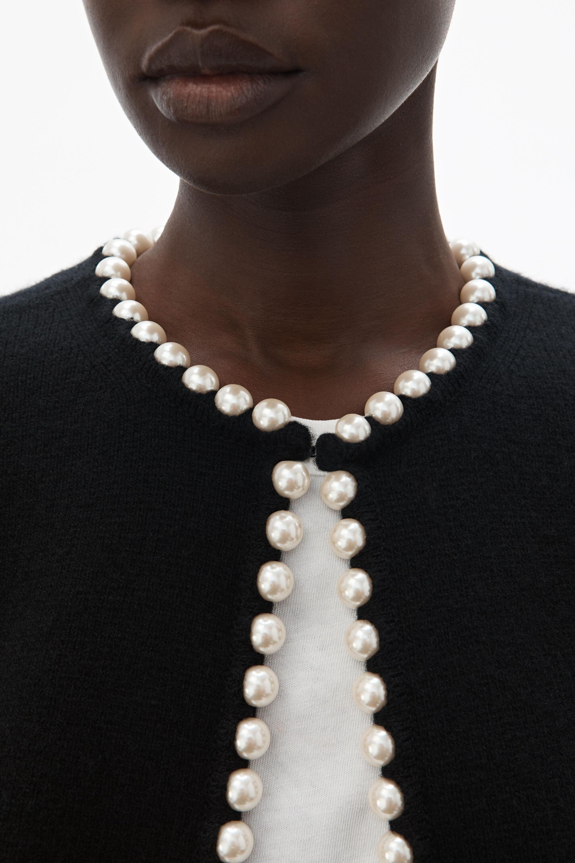 alexander wang pearl placket cardigan