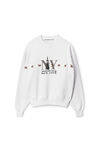 alexander wang empire state pullover in compact cotton white