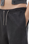 Alexander Wang washed caviar sweatpant in cotton terry with crystal hotfix drawcord