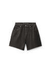OVERSIZED JEAN SHORTS IN COATED DENIM