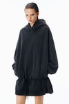 Alexander Wang washed black dropped waist hoodie dress