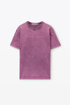 alexander wang embossed logo tee in compact jersey acid candy pink