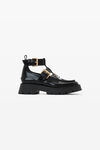 alexander wang carter 牛犊纹皮革踝部饰带靴 black
