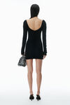Alexander Wang black ruched long-sleeve minidress