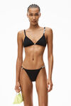 alexander wang diamante logo bikini top in jersey black