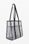 alexander wang the freeze small tote in logo mesh white/black