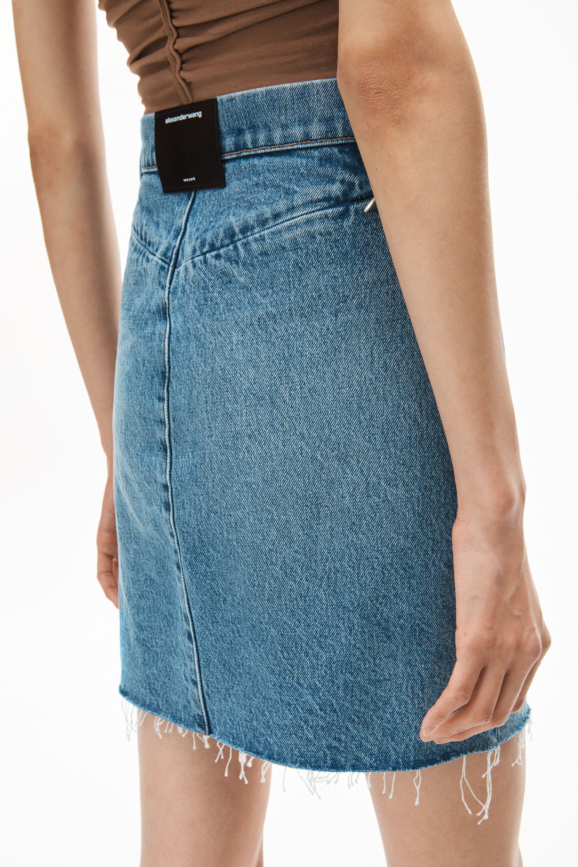 alexanderwang INVISIBLE ZIP MINI SKIRT 
