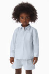 alexander wang kids button down shirt in compact cotton xenon blue