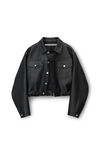Alexander Wang black leather jacket with belted waist