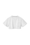 Alexander Wang light heather grey cropped pocket tee in high twist jersey