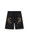 alexander wang tiger embroidery short in silk charmeuse black
