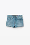 alexander wang hot shorts in stretch denim vintage light indigo