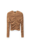 alexander wang ruched cardigan in hosiery jersey campfire