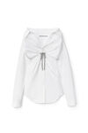 CRYSTAL TIE TWIST DRESS IN COTTON POPLIN