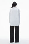 Alexander Wang white exaggerated split front shirt