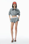 Alexander Wang dark heather grey deconstructed logo wrap hoodie