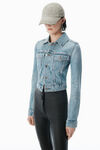 Alexander Wang vintage bleach blue giacca trucker blu scolorito