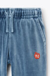 alexander wang 丝绒发泡彩胶徽标运动裤 washed bluestone