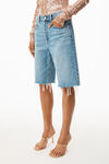 alexander wang mid rise jean shorts in denim vintage light indigo