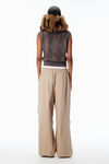 Alexander Wang warm taupe mid-rise track pant in cotton twill