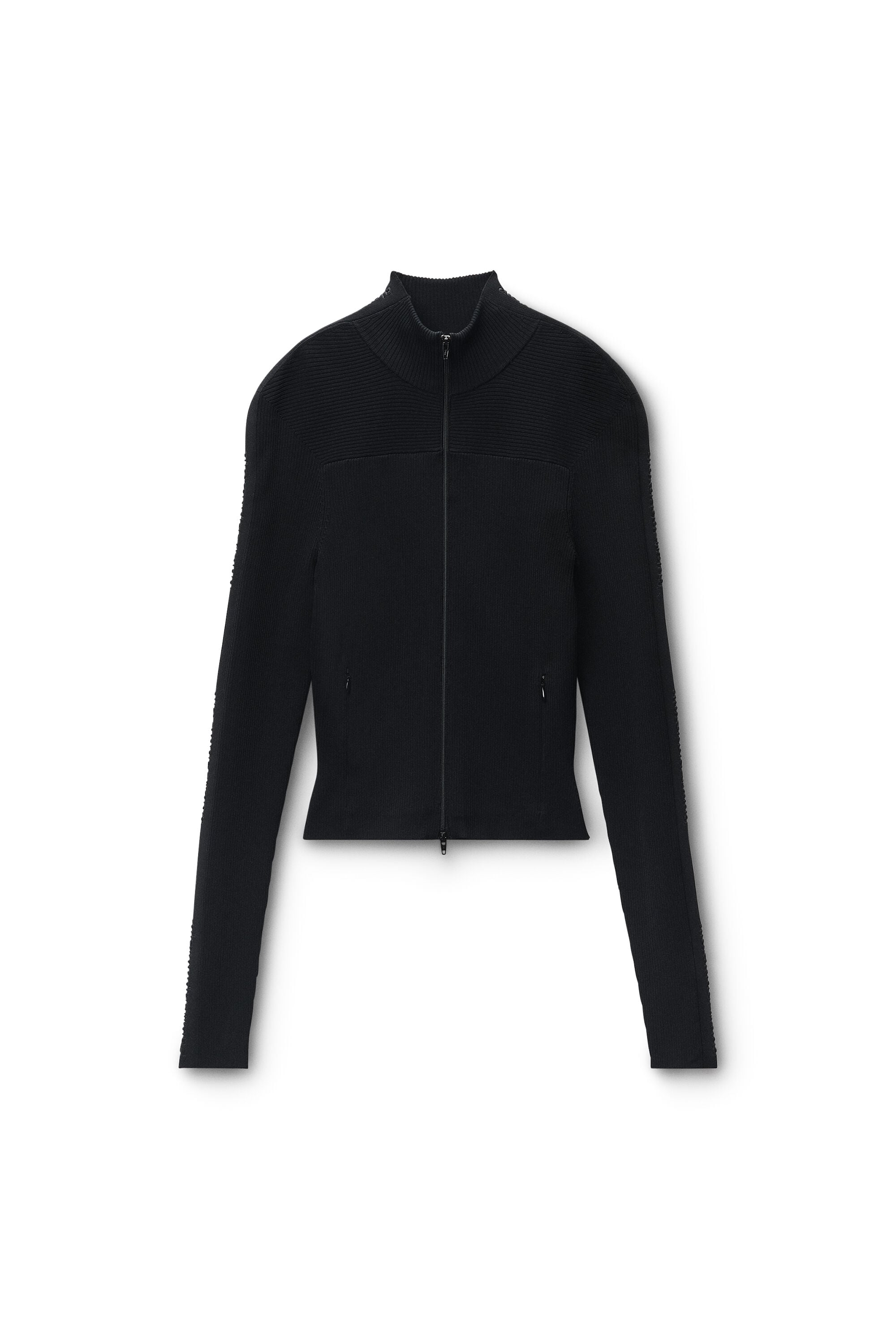 Debossed Logo Fitted Jacket in BLACK | alexanderwang®
