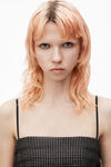 Alexander Wang black ruched cami top in crystal hotfix