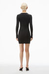 Alexander Wang washed black long sleeve loungewear dress in ribbed cotton